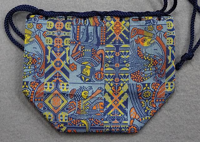 Tatsumura silk pieces bag [Tensyo Karuta] (Saxe Blue)